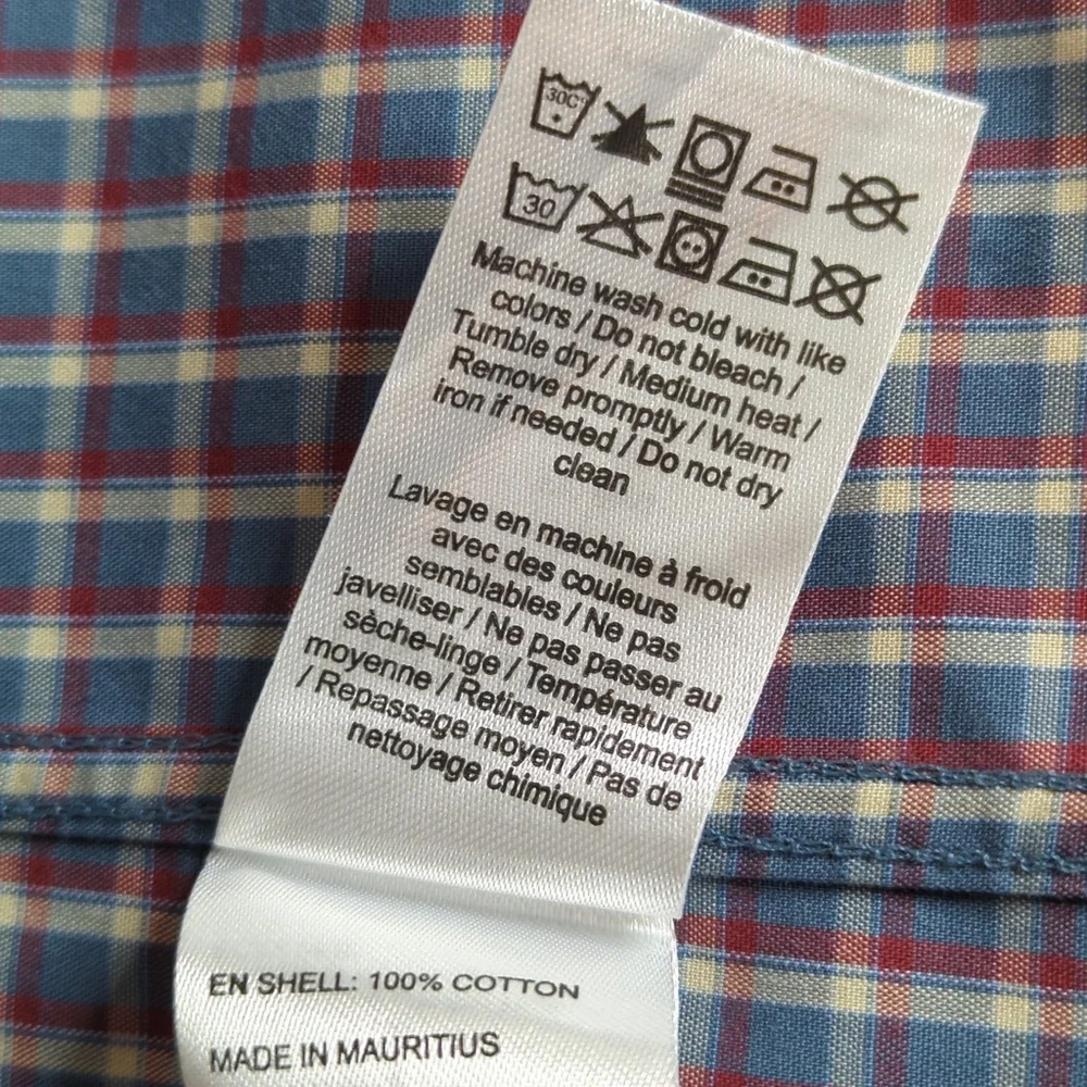 Untuckit Blue Red Check  Wrinkle-Free Long Sleeve Fabiano Shirt Small - Picture 14 of 14